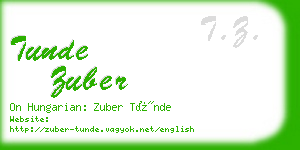 tunde zuber business card